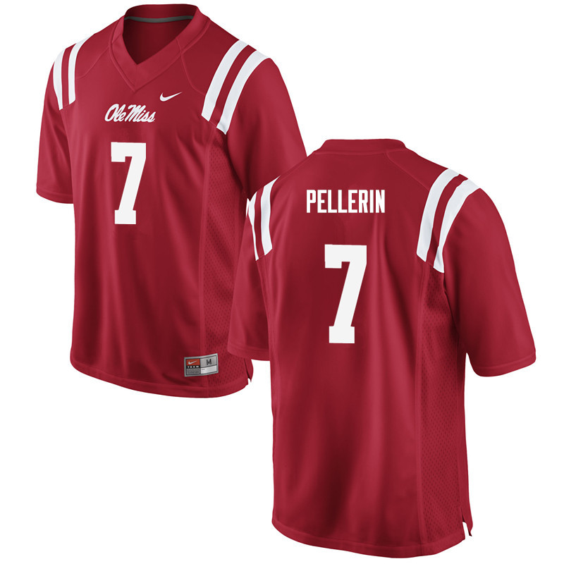 Jason Pellerin Ole Miss Rebels NCAA Men's Red #7 Stitched Limited College Football Jersey LOR5858OE